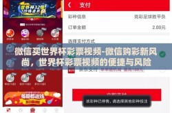 微信买世界杯彩票视频-微信购彩新风尚，世界杯彩票视频的便捷与风险