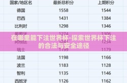 在哪里能下注世界杯-探索世界杯下注的合法与安全途径