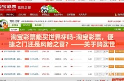 淘宝彩票能买世界杯吗-淘宝彩票，便捷之门还是风险之窗？——关于购买世界杯彩票的探讨