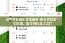 世界杯彩票中奖生成器-世界杯彩票中奖秘籍,解锁您的幸运之门