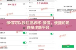 微信可以投注世界杯-微信，便捷的足球投注新平台