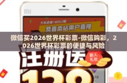 微信买2026世界杯彩票-微信购彩，2026世界杯彩票的便捷与风险