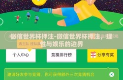 微信世界杯押注-微信世界杯押注，理性与娱乐的边界