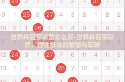 世界杯冠军彩票怎么买-世界杯冠军彩票，理性投注的智慧与策略
