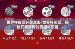世界杯彩票开奖查询-世界杯彩票，揭秘开奖查询的便捷与乐趣