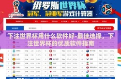 下注世界杯用什么软件好-最佳选择，下注世界杯的优质软件指南