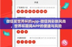 微信买世界杯的app-微信购彩新风尚，世界杯期间APP的便捷与风险