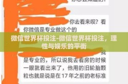 微信世界杯投注-微信世界杯投注，理性与娱乐的平衡