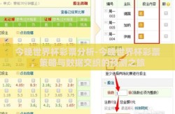 今晚世界杯彩票分析-今晚世界杯彩票，策略与数据交织的预测之旅