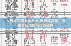 世界杯彩票会输多少-世界杯彩票，理性看待风险与可能损失