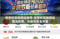 世界杯竞猜网站推荐-世界杯竞猜网站精选指南，乐趣与安全并重