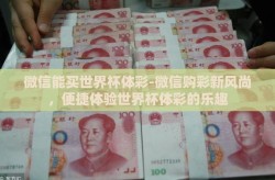 微信能买世界杯体彩-微信购彩新风尚，便捷体验世界杯体彩的乐趣