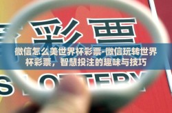 微信怎么美世界杯彩票-微信玩转世界杯彩票，智慧投注的趣味与技巧