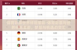 体育彩票世界杯冠军彩-体育彩票与世界杯冠军彩，梦想与机遇的交汇