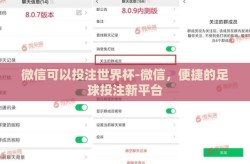 微信可以投注世界杯-微信，便捷的足球投注新平台