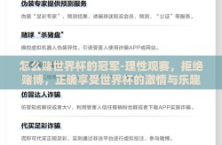 怎么赌世界杯的冠军-理性观赛，拒绝赌博，正确享受世界杯的激情与乐趣