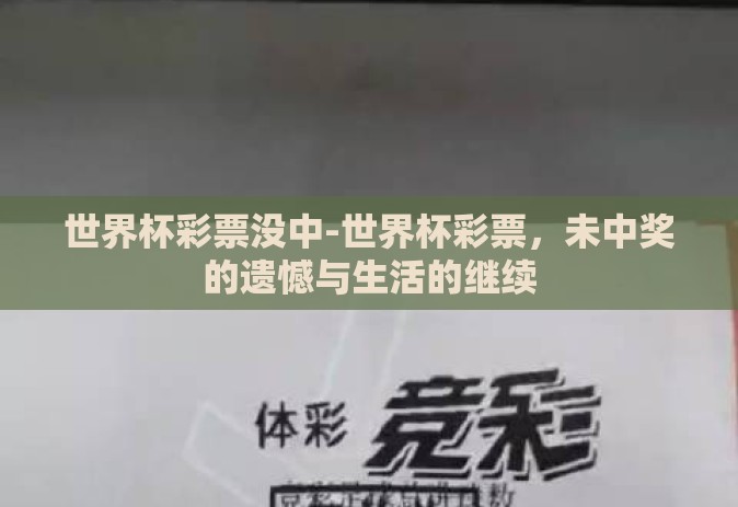 世界杯彩票没中-世界杯彩票，未中奖的遗憾与生活的继续