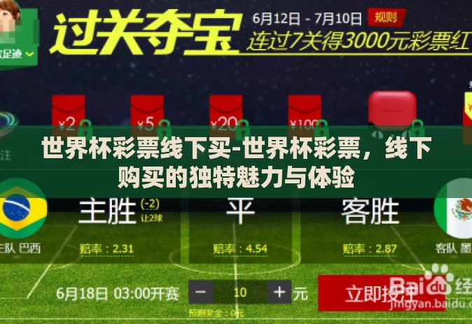 世界杯彩票线下买-世界杯彩票，线下购买的独特魅力与体验