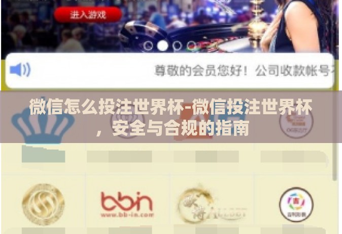 微信怎么投注世界杯-微信投注世界杯，安全与合规的指南