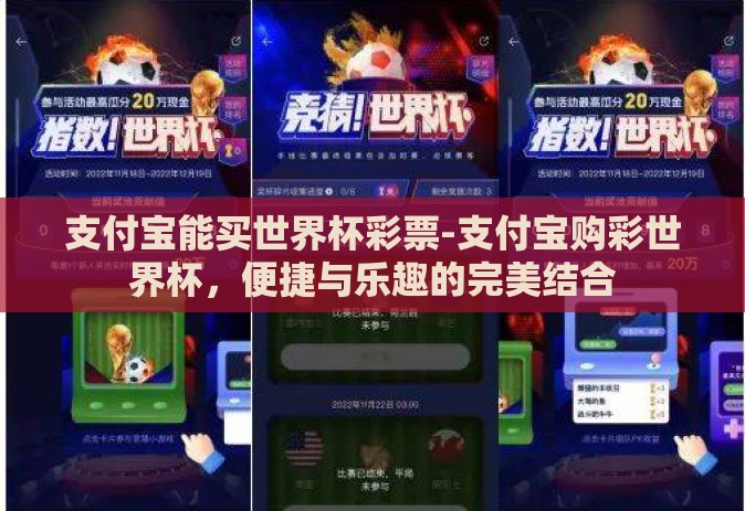 支付宝能买世界杯彩票-支付宝购彩世界杯，便捷与乐趣的完美结合