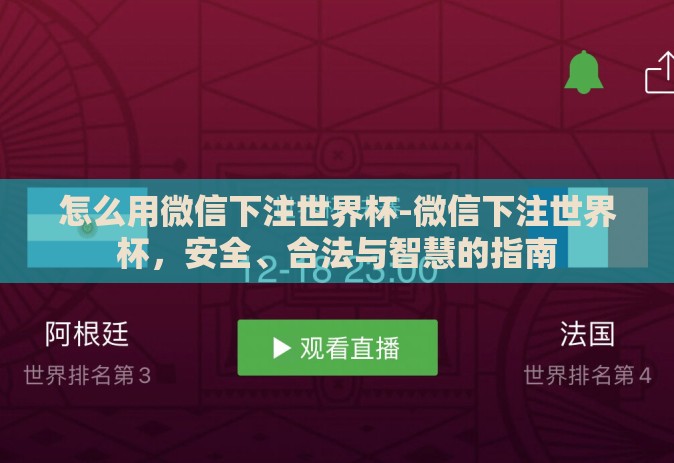 怎么用微信下注世界杯-微信下注世界杯，安全、合法与智慧的指南