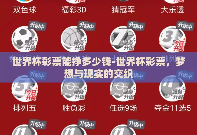 世界杯彩票能挣多少钱-世界杯彩票，梦想与现实的交织
