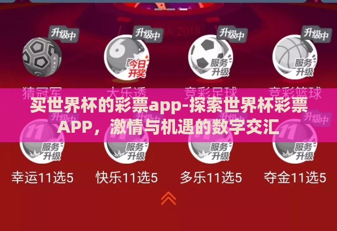 买世界杯的彩票app-探索世界杯彩票APP，激情与机遇的数字交汇
