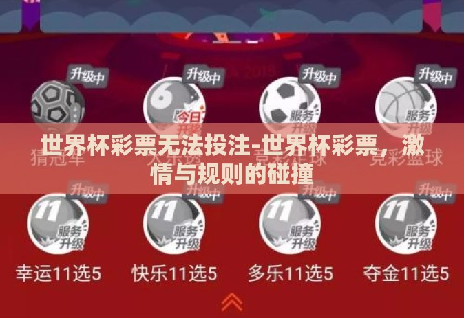 世界杯彩票无法投注-世界杯彩票，激情与规则的碰撞