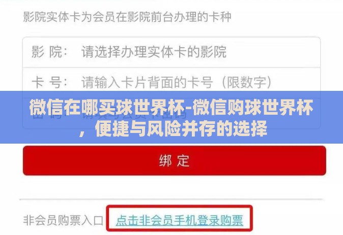 微信在哪买球世界杯-微信购球世界杯,便捷与风险并存的选择 微信在哪买球世界杯-微信购球世界杯,便捷与风险并存的选择