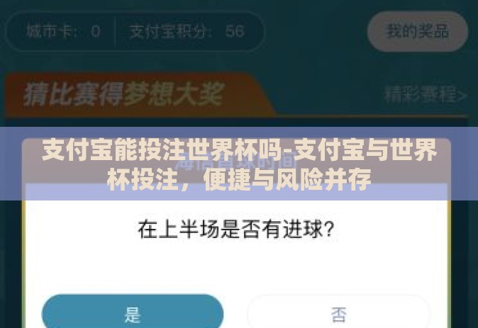 支付宝能投注世界杯吗-支付宝与世界杯投注，便捷与风险并存