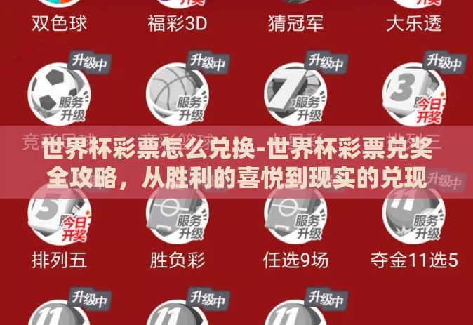 世界杯彩票怎么兑换-世界杯彩票兑奖全攻略，从胜利的喜悦到现实的兑现