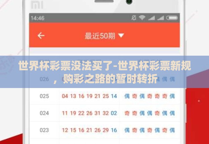 世界杯彩票没法买了-世界杯彩票新规，购彩之路的暂时转折
