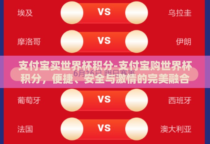 支付宝买世界杯积分-支付宝购世界杯积分，便捷、安全与激情的完美融合