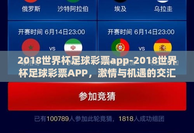 2018世界杯足球彩票app-2018世界杯足球彩票APP，激情与机遇的交汇点