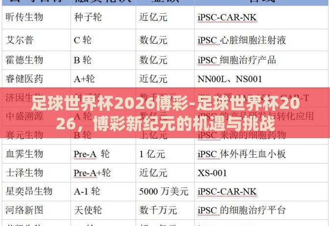 足球世界杯2026博彩-足球世界杯2026，博彩新纪元的机遇与挑战
