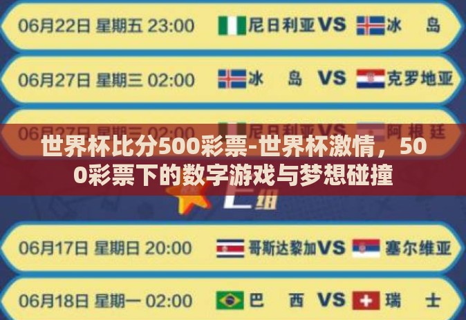 世界杯比分500彩票-世界杯激情，500彩票下的数字游戏与梦想碰撞