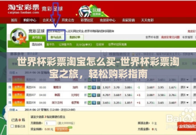 世界杯彩票淘宝怎么买-世界杯彩票淘宝之旅，轻松购彩指南