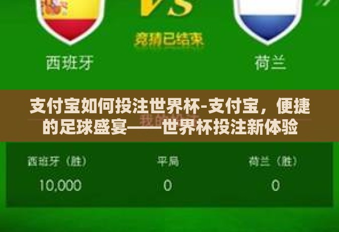 支付宝如何投注世界杯-支付宝，便捷的足球盛宴——世界杯投注新体验