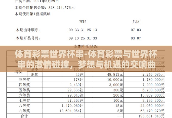 体育彩票世界杯串-体育彩票与世界杯串的激情碰撞，梦想与机遇的交响曲